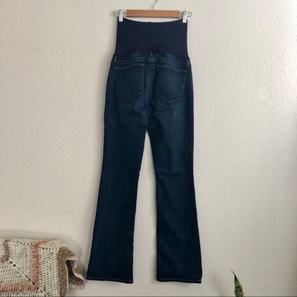 Gap Maternity Jeans Women Size 4 Dark Indigo Bootcut Full Panel Stretch New - Picture 6 of 11